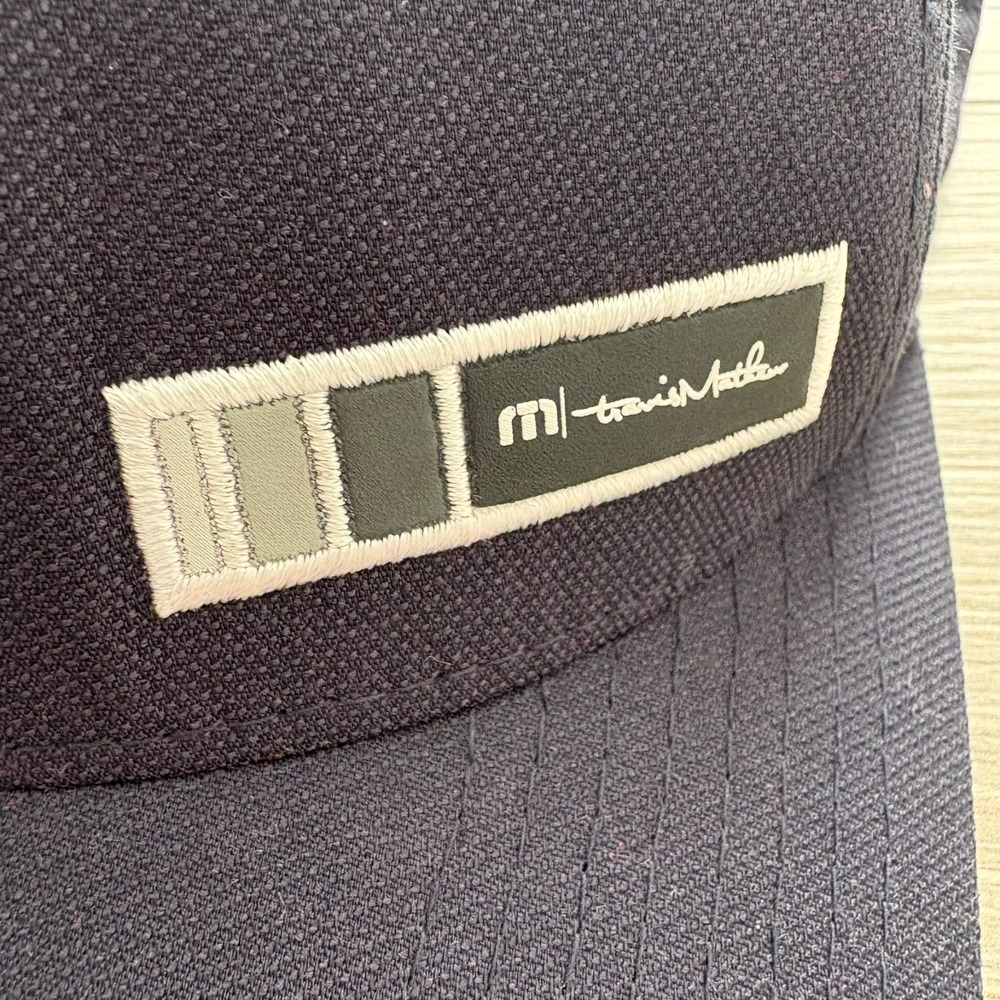 Travis Mathew Mens Navy Blue Flex Fit Outlast Logo Baseball Hat Cap Size S-M - Picture 11 of 13